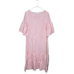 Bryn Walker Seraphina Dress in Light Pink Size Small 100% Linen Lagenlook Boho